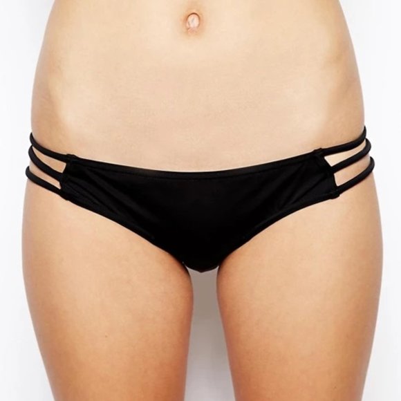 ASOS Other - ASOS Multi Strap Lattice Side Black Bikini Bottom in Size 12